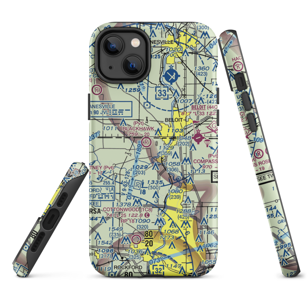 Harry D Fenton Airport (LL88) VFR Sectional  Tough iPhone Case iPhone 14 Plus model shown