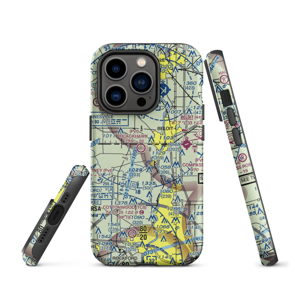 Harry D Fenton Airport (LL88) VFR Sectional  Tough iPhone Case iPhone 14 Pro model shown