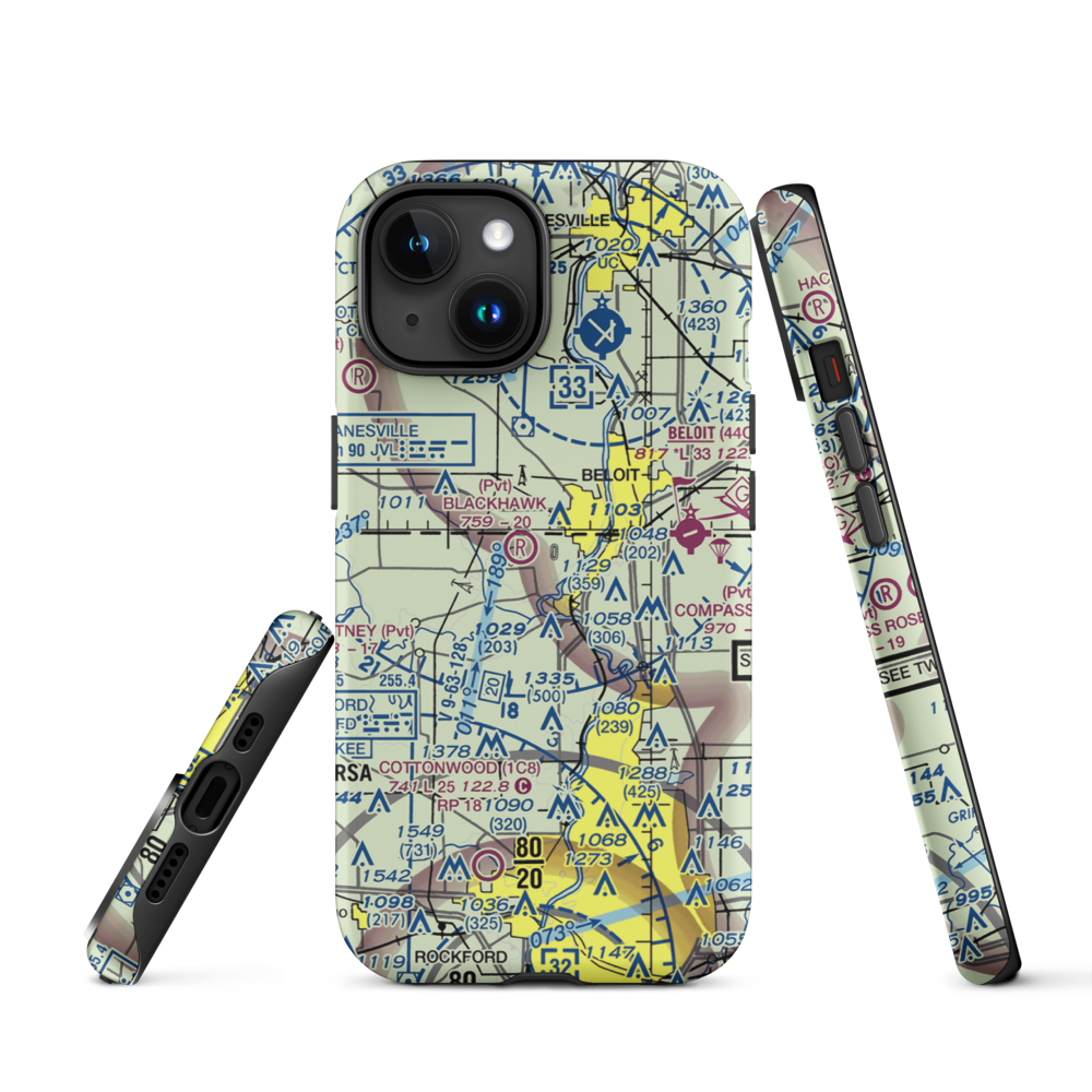 Harry D Fenton Airport (LL88) VFR Sectional  Tough iPhone Case iPhone 15 model shown