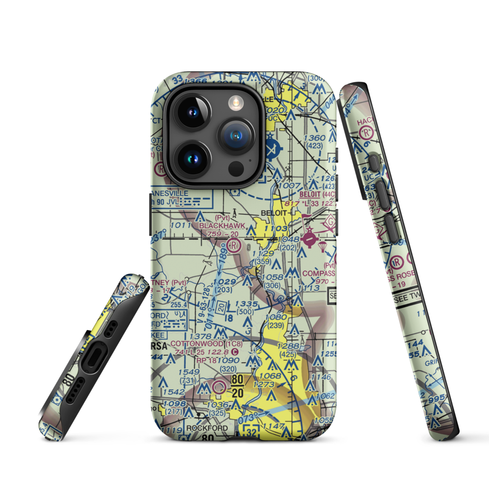 Harry D Fenton Airport (LL88) VFR Sectional  Tough iPhone Case iPhone 15 Pro model shown