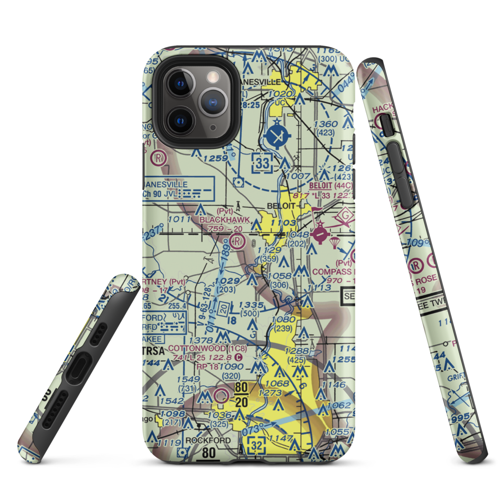 Harry D Fenton Airport (LL88) VFR Sectional  Tough iPhone Case iPhone 11 Pro Max model shown