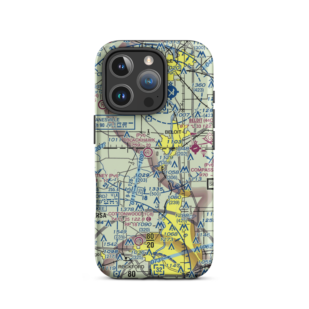 Harry D Fenton Airport (LL88) VFR Sectional  Tough iPhone Case iPhone 16 Pro model shown