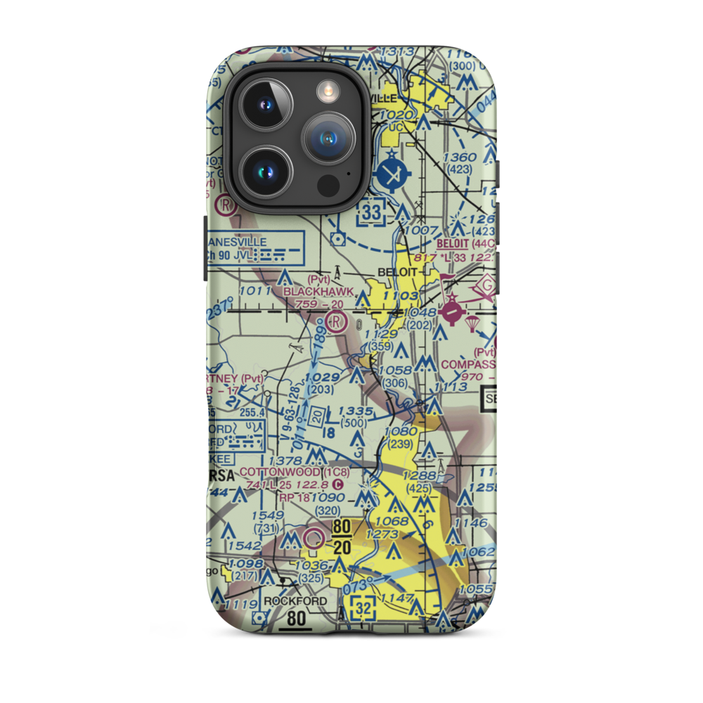 Harry D Fenton Airport (LL88) VFR Sectional  Tough iPhone Case iPhone 16 Pro Max model shown