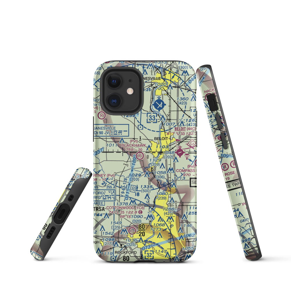 Harry D Fenton Airport (LL88) VFR Sectional  Tough iPhone Case iPhone 12 mini model shown