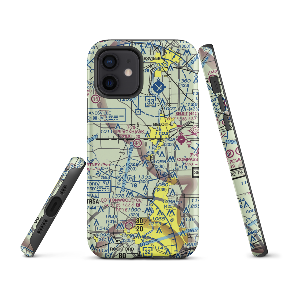Harry D Fenton Airport (LL88) VFR Sectional  Tough iPhone Case iPhone 12 model shown