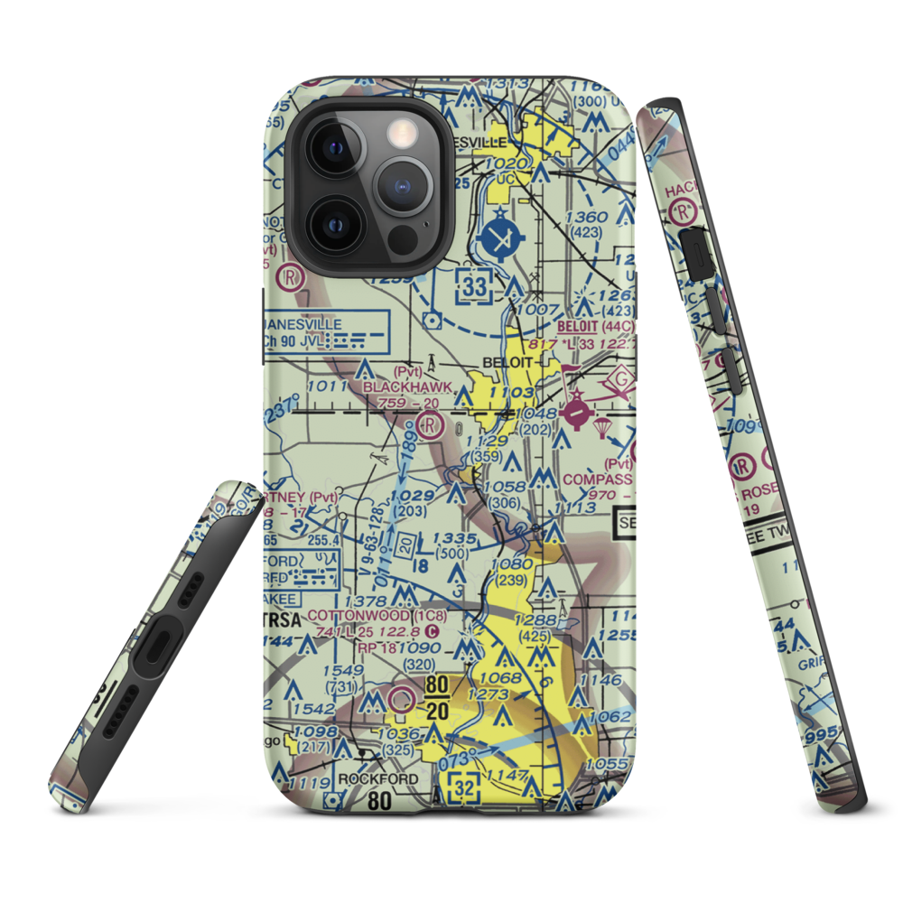 Harry D Fenton Airport (LL88) VFR Sectional  Tough iPhone Case iPhone 12 Pro Max model shown