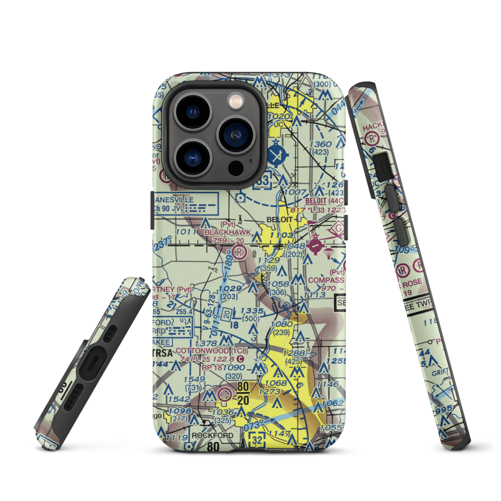 Harry D Fenton Airport (LL88) VFR Sectional  Tough iPhone Case iPhone 13 Pro model shown
