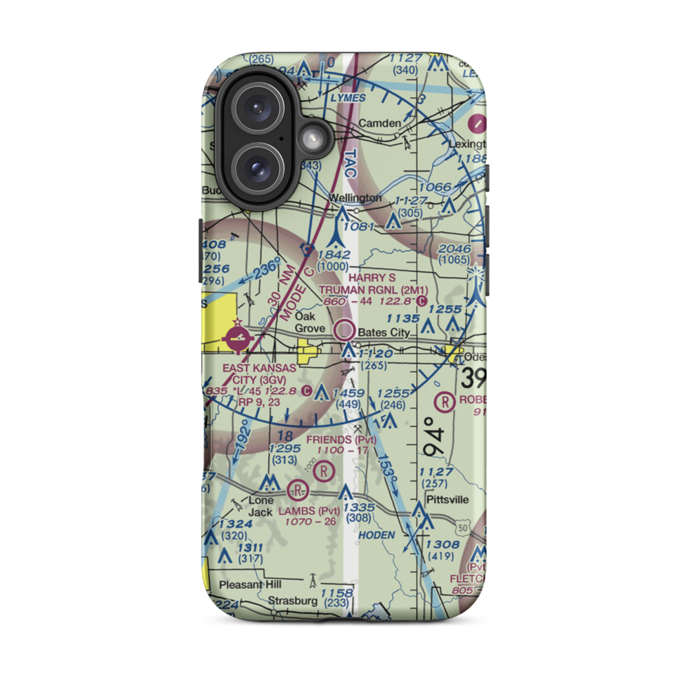 Harry S Truman Regional Airport (2M1) VFR Sectional  Tough iPhone Case iPhone 16 Plus model shown