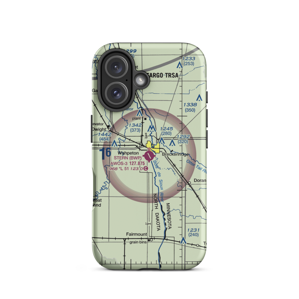 Harry Stern Airport (BWP) VFR Sectional  Tough iPhone Case iPhone 16 model shown