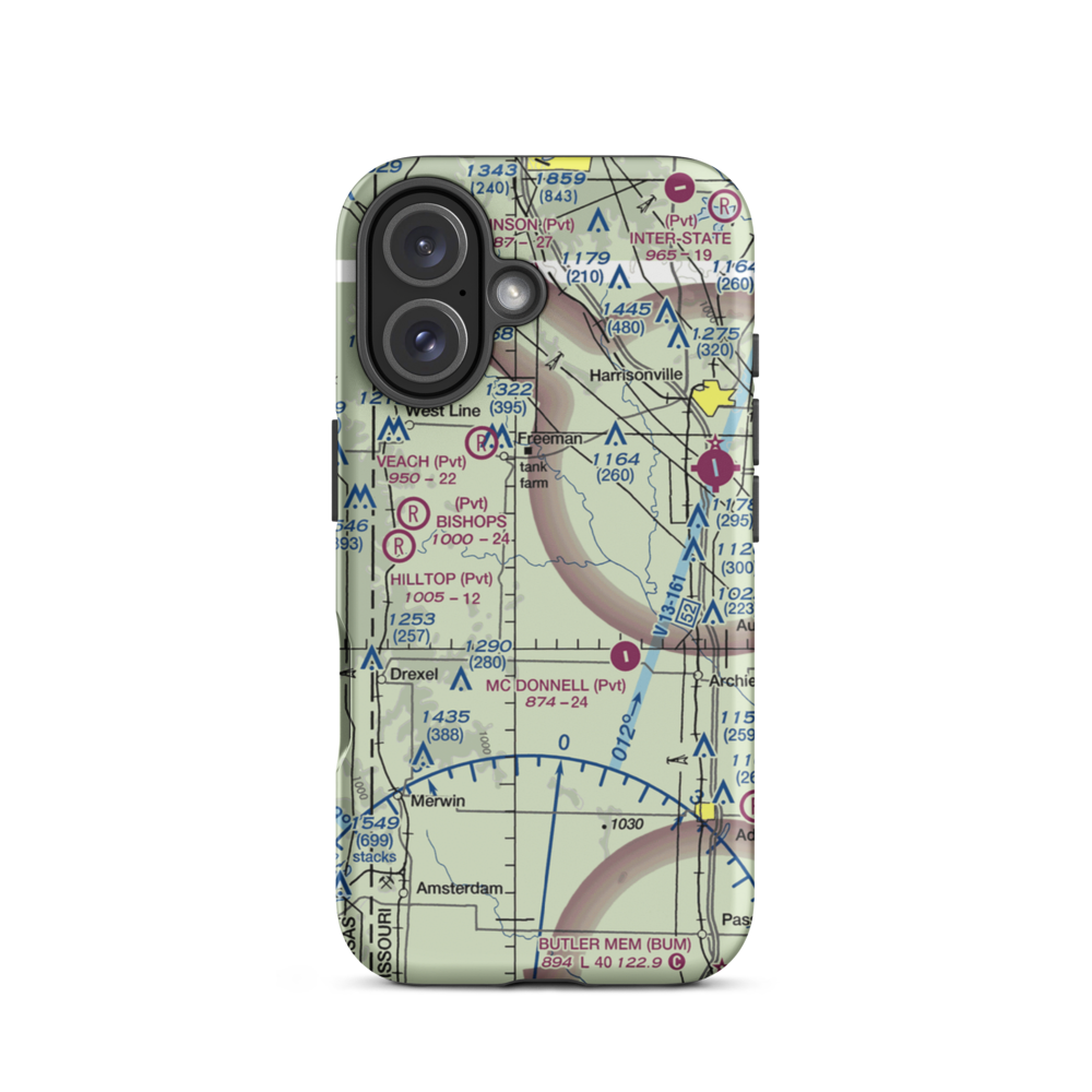 Hart Airport (1MO2) VFR Sectional  Tough iPhone Case iPhone 16 model shown
