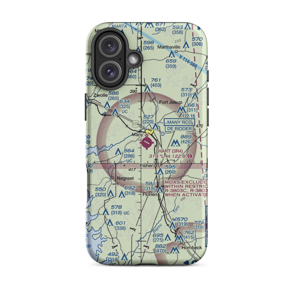 Hart Airport (3R4) VFR Sectional  Tough iPhone Case iPhone 16 Plus model shown