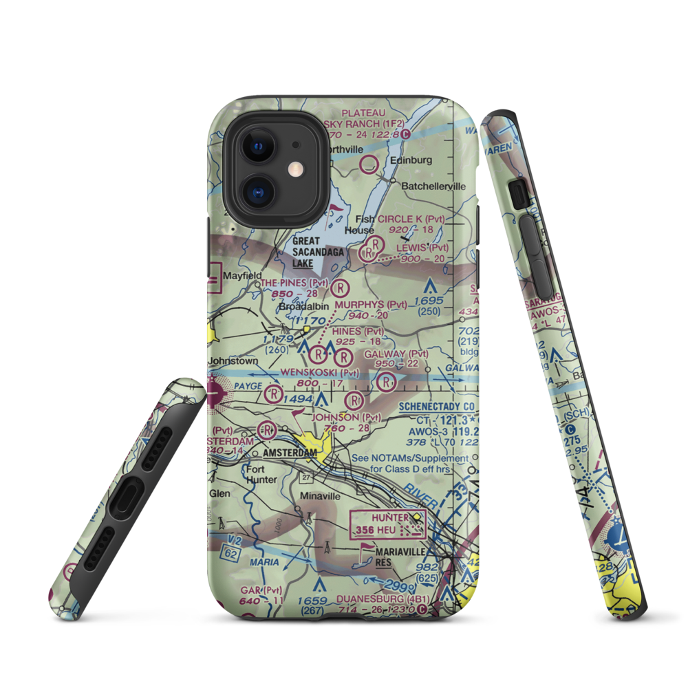 Hart Airport (9NY7) VFR Sectional  Tough iPhone Case iPhone 11 model shown
