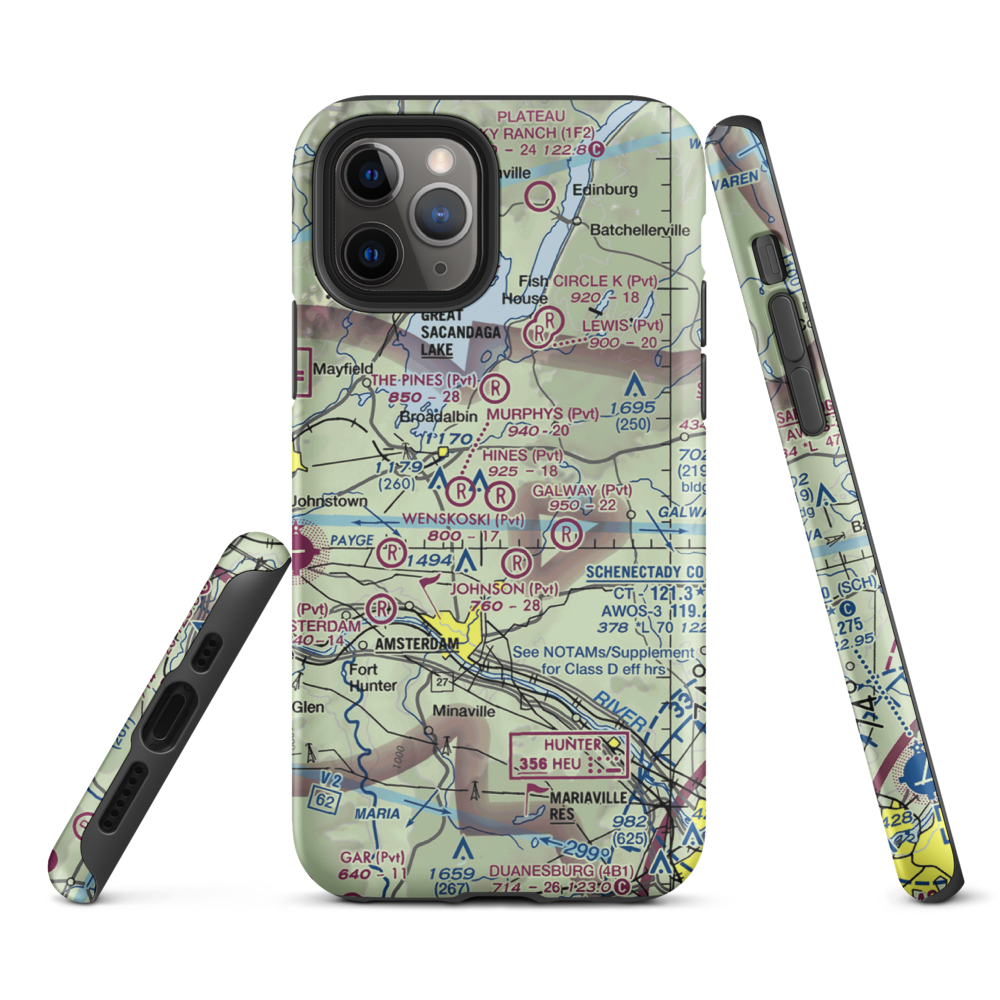 Hart Airport (9NY7) VFR Sectional  Tough iPhone Case iPhone 11 Pro model shown