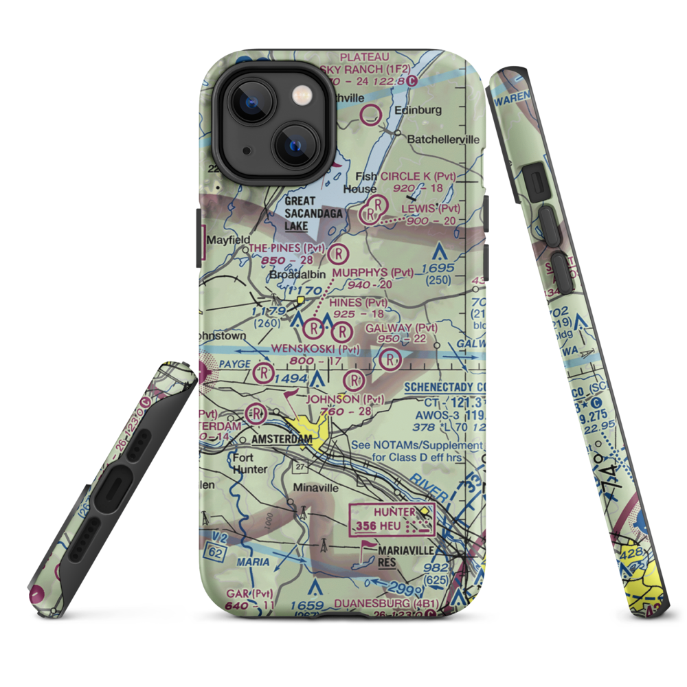 Hart Airport (9NY7) VFR Sectional  Tough iPhone Case iPhone 14 Plus model shown