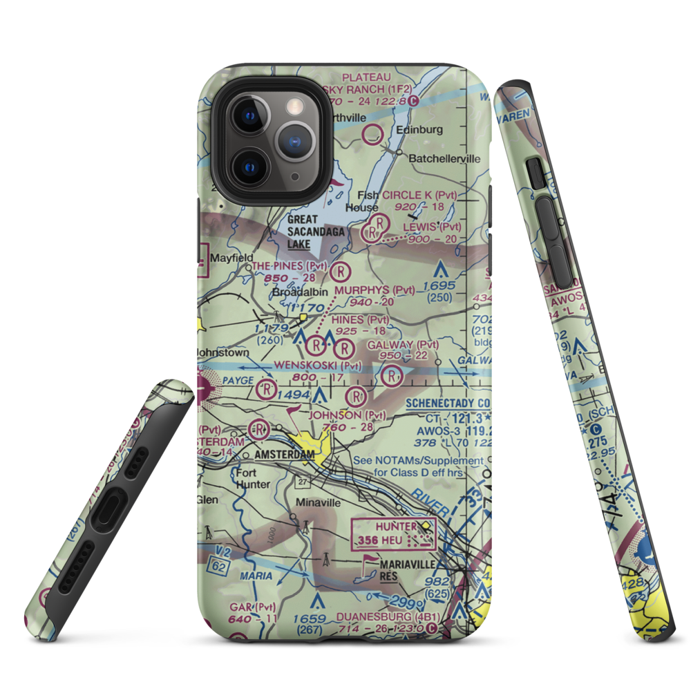 Hart Airport (9NY7) VFR Sectional  Tough iPhone Case iPhone 11 Pro Max model shown