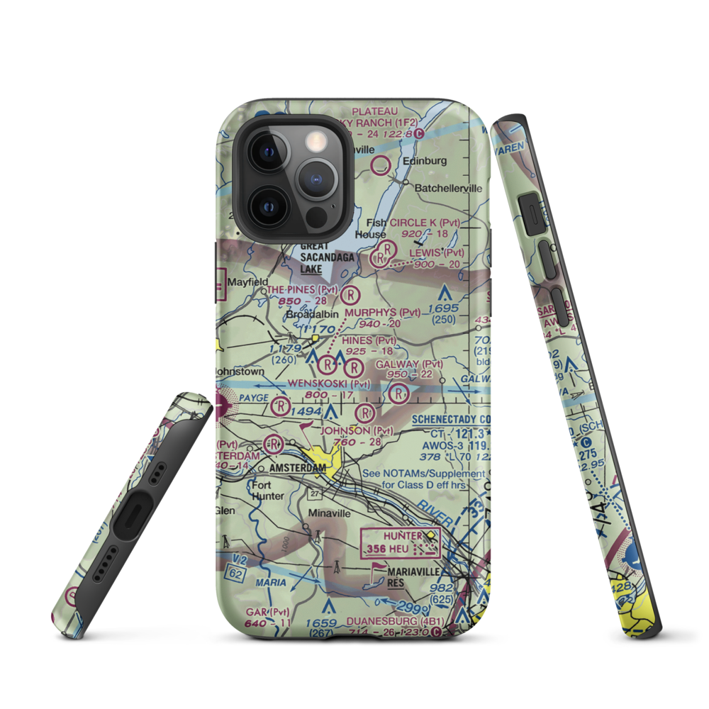 Hart Airport (9NY7) VFR Sectional  Tough iPhone Case iPhone 12 Pro model shown