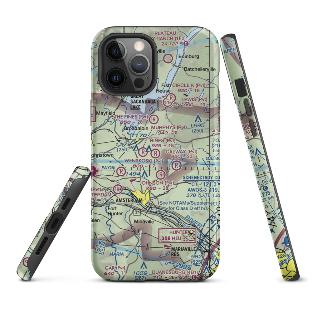 Hart Airport (9NY7) VFR Sectional  Tough iPhone Case iPhone 12 Pro Max model shown