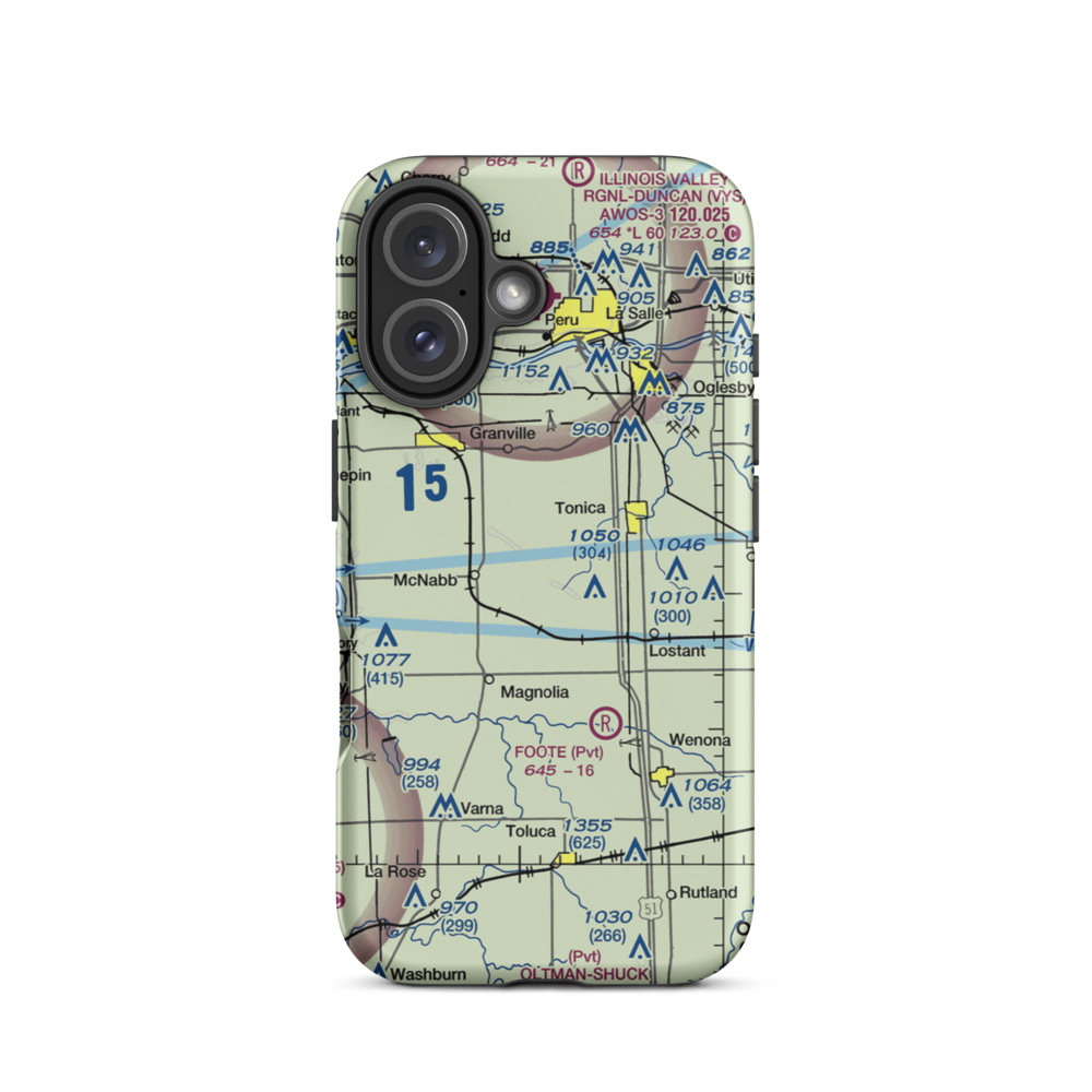 Hartenbower Hectares Airport (2V3) VFR Sectional  Tough iPhone Case iPhone 16 model shown