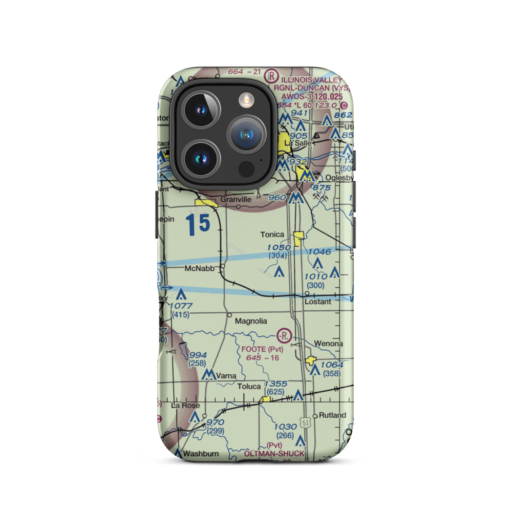Hartenbower Hectares Airport (2V3) VFR Sectional  Tough iPhone Case iPhone 16 Pro model shown