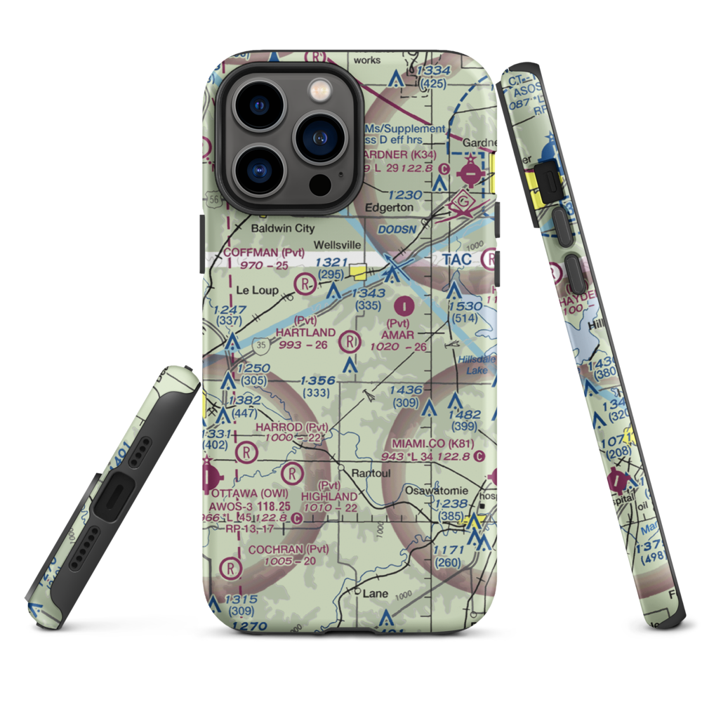 Hartland Airport (9KS1) VFR Sectional  Tough iPhone Case iPhone 13 Pro Max model shown