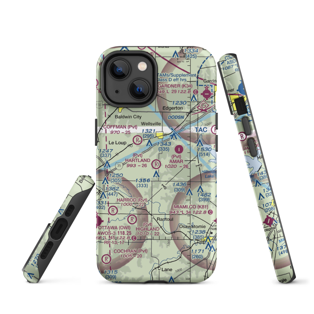 Hartland Airport (9KS1) VFR Sectional  Tough iPhone Case iPhone 14 model shown