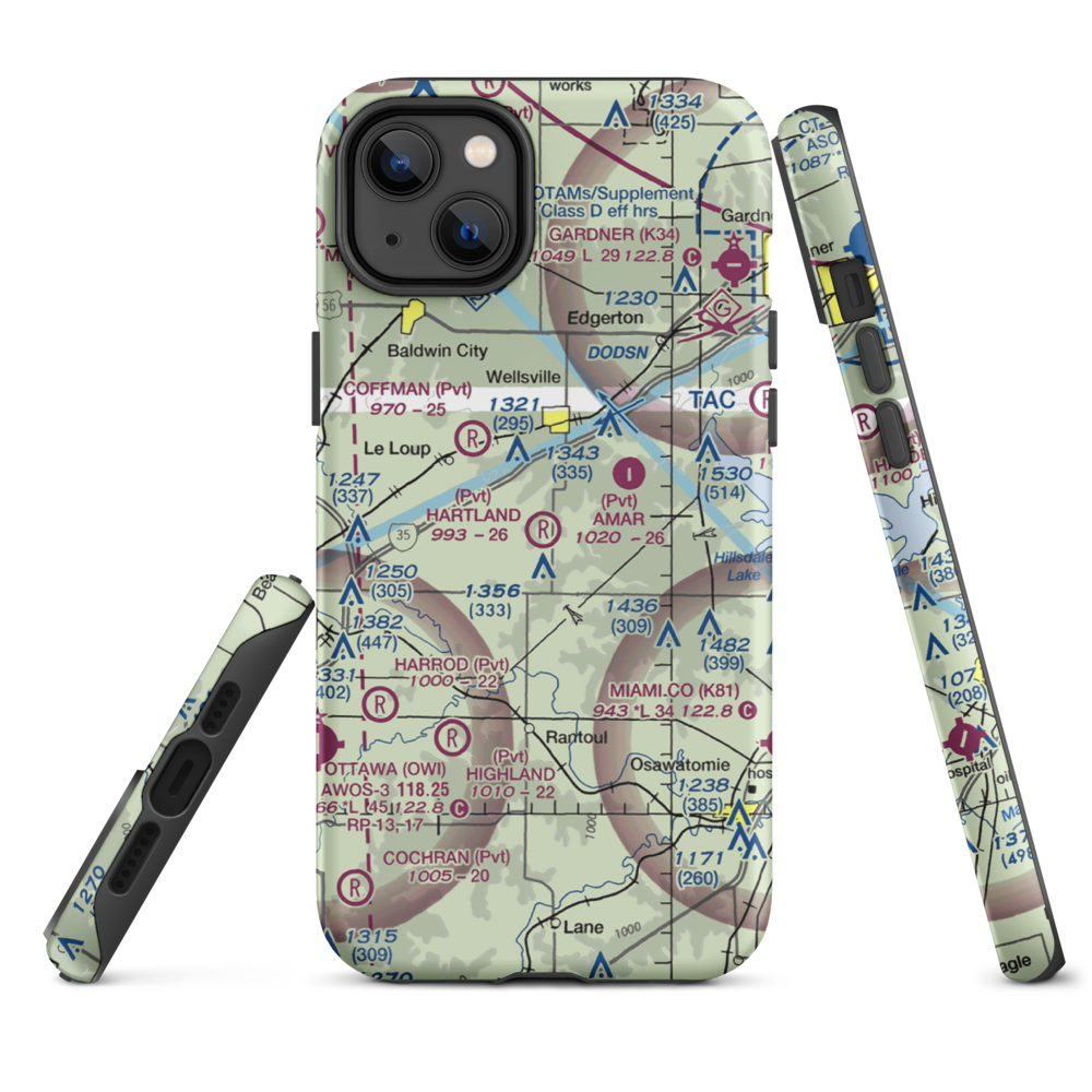 Hartland Airport (9KS1) VFR Sectional  Tough iPhone Case iPhone 14 Plus model shown
