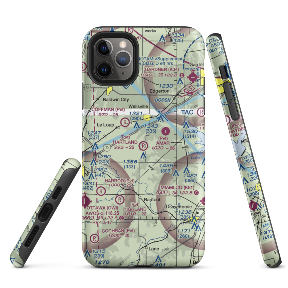Hartland Airport (9KS1) VFR Sectional  Tough iPhone Case iPhone 11 Pro Max model shown