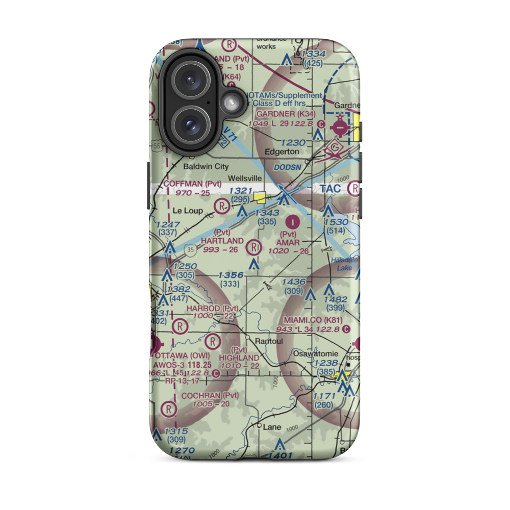 Hartland Airport (9KS1) VFR Sectional  Tough iPhone Case iPhone 16 Plus model shown