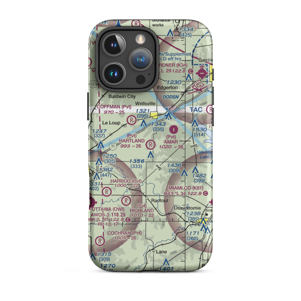 Hartland Airport (9KS1) VFR Sectional  Tough iPhone Case iPhone 16 Pro Max model shown