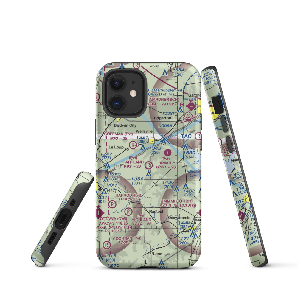 Hartland Airport (9KS1) VFR Sectional  Tough iPhone Case iPhone 12 mini model shown