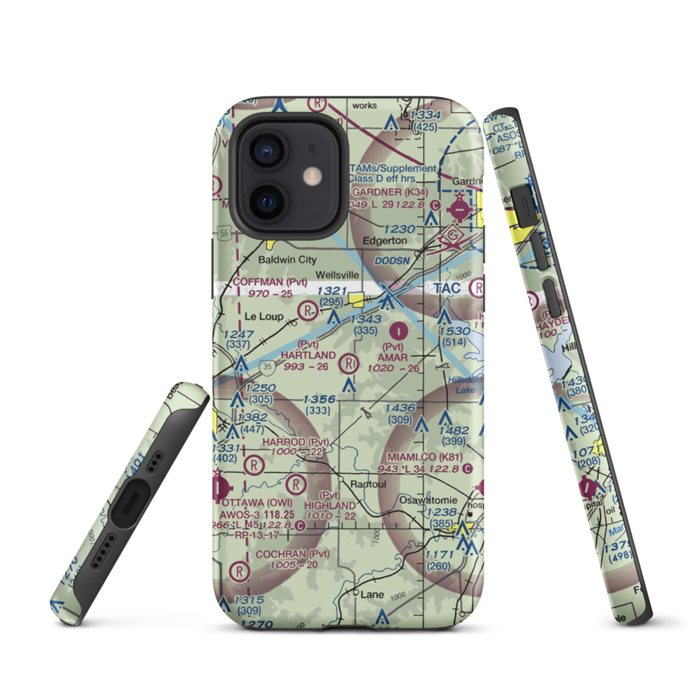 Hartland Airport (9KS1) VFR Sectional  Tough iPhone Case iPhone 12 model shown