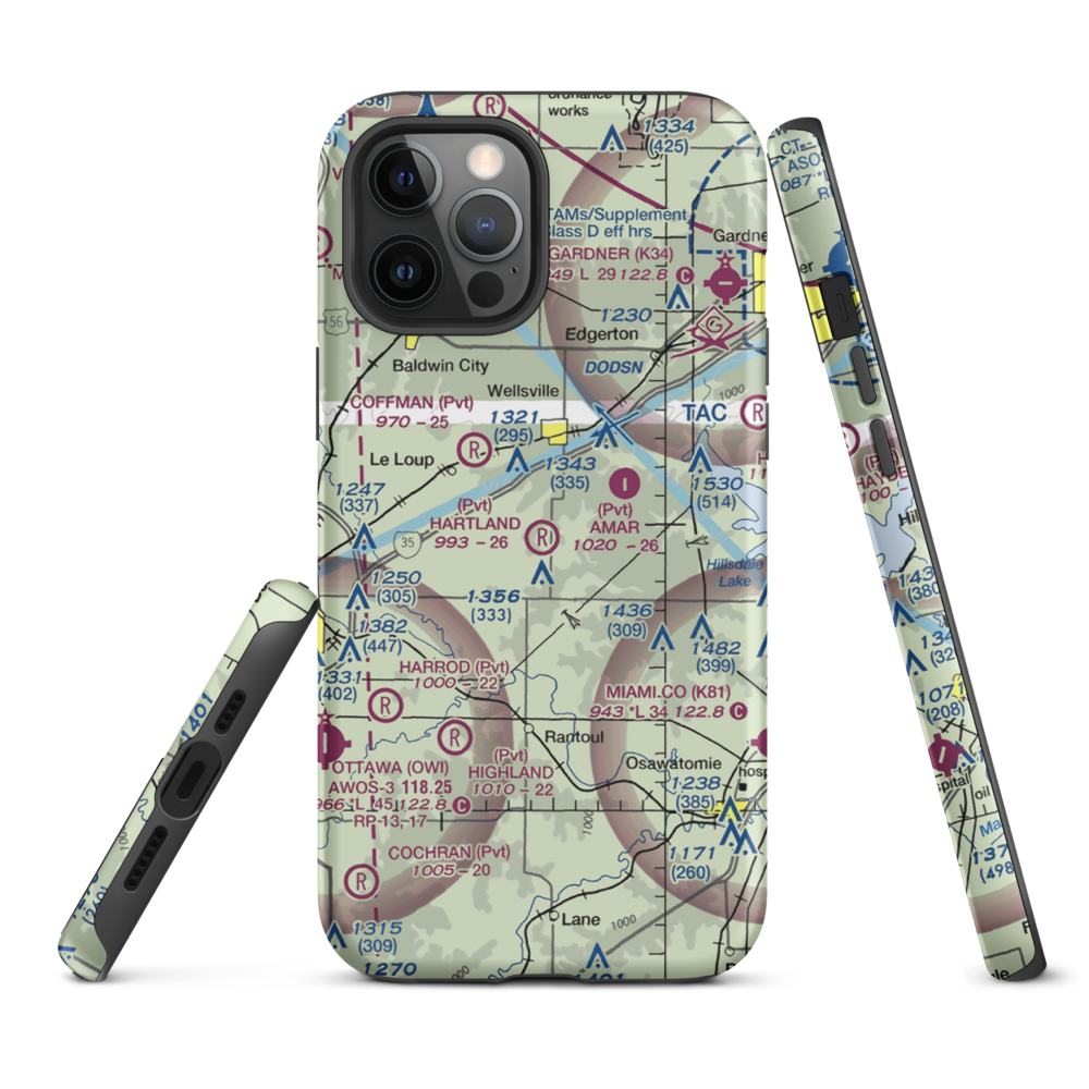 Hartland Airport (9KS1) VFR Sectional  Tough iPhone Case iPhone 12 Pro Max model shown