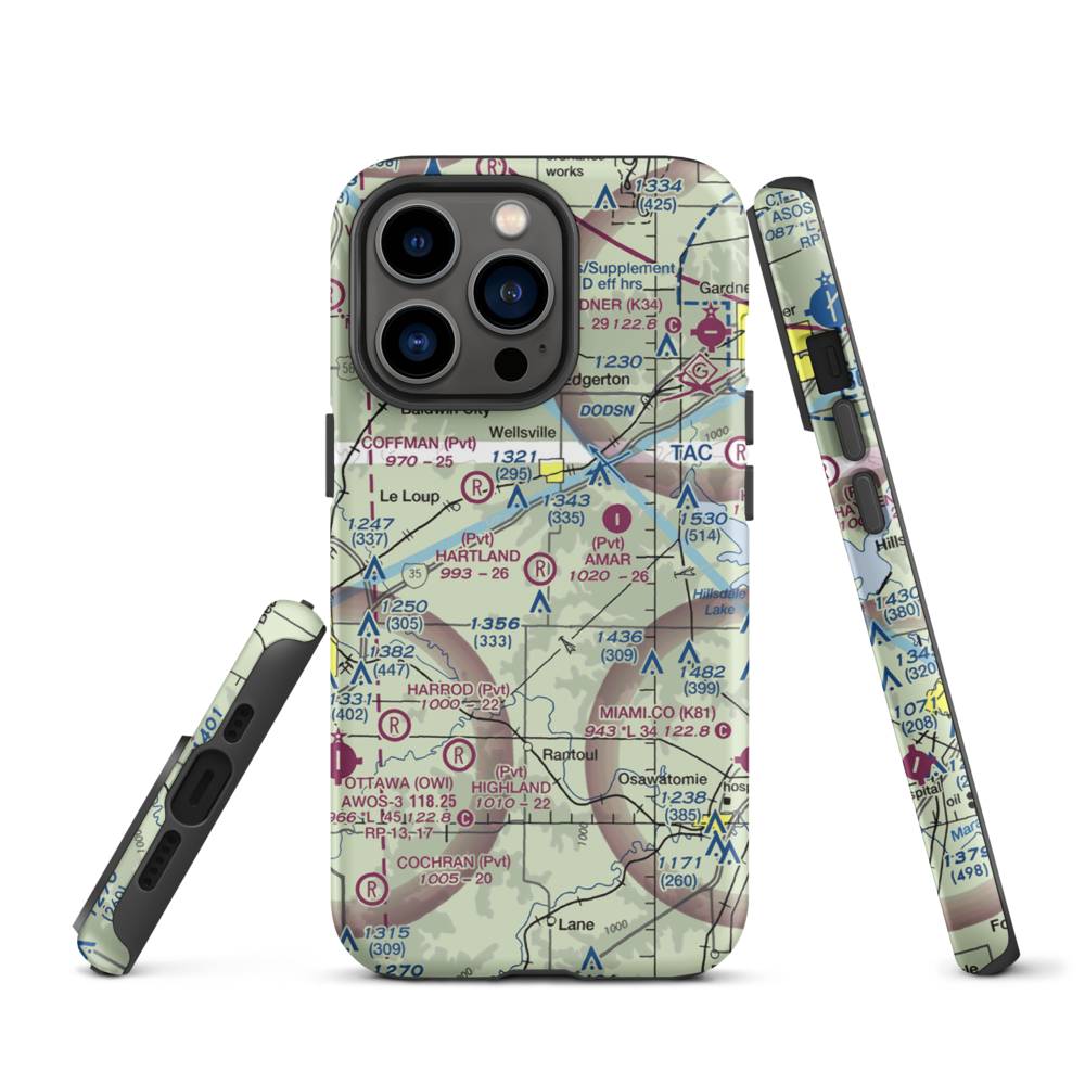 Hartland Airport (9KS1) VFR Sectional  Tough iPhone Case iPhone 13 Pro model shown