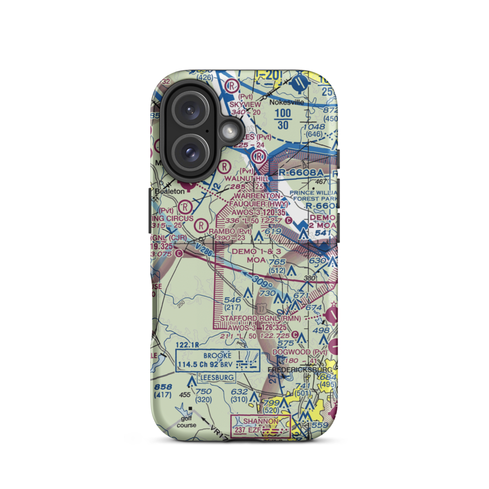 Hartwood Airport (3VG7) VFR Sectional  Tough iPhone Case iPhone 16 model shown