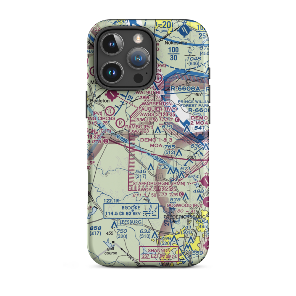 Hartwood Airport (3VG7) VFR Sectional  Tough iPhone Case iPhone 16 Pro Max model shown