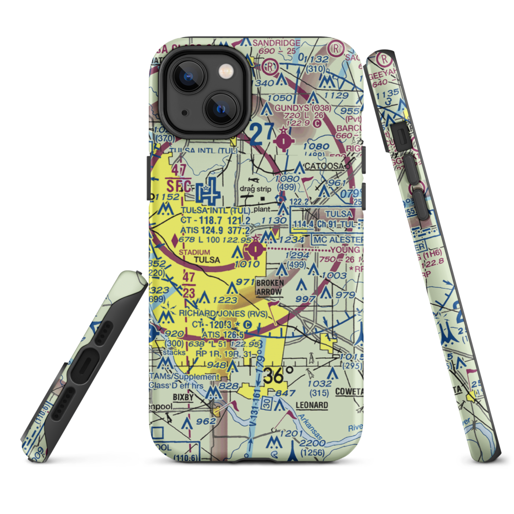 Harvey Young Airport (1H6) VFR Sectional  Tough iPhone Case iPhone 14 Plus model shown