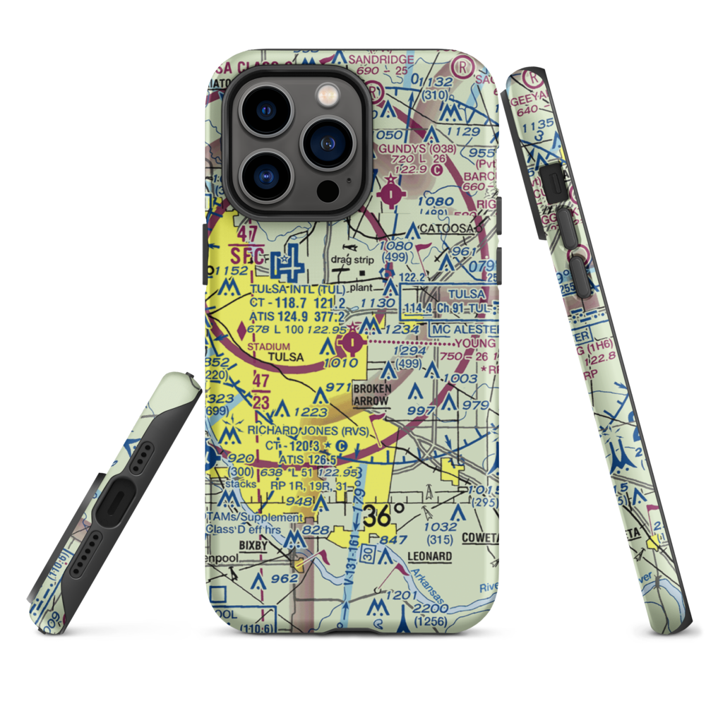 Harvey Young Airport (1H6) VFR Sectional  Tough iPhone Case iPhone 14 Pro Max model shown