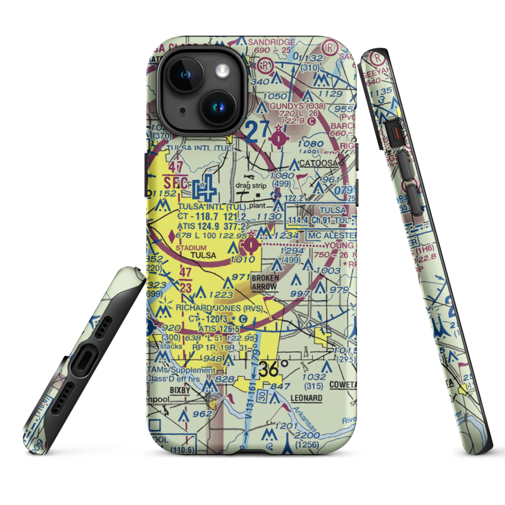 Harvey Young Airport (1H6) VFR Sectional  Tough iPhone Case iPhone 15 Plus model shown