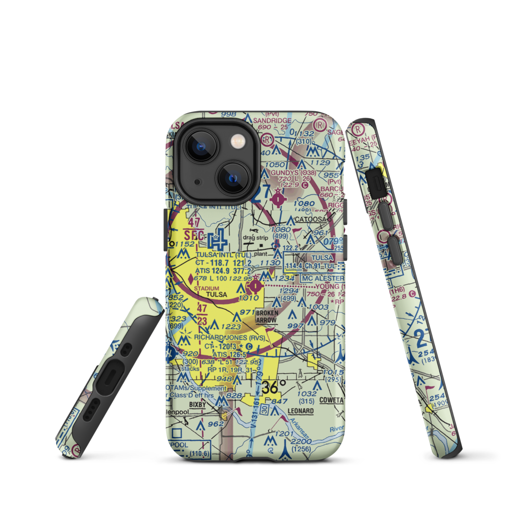Harvey Young Airport (1H6) VFR Sectional  Tough iPhone Case iPhone 13 mini model shown
