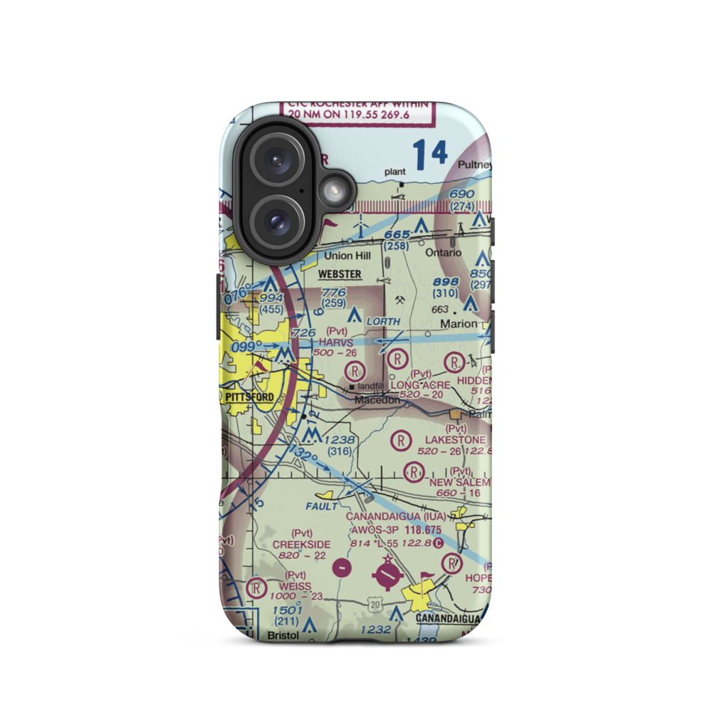 Harvs Airport (4NK5) VFR Sectional  Tough iPhone Case iPhone 16 model shown