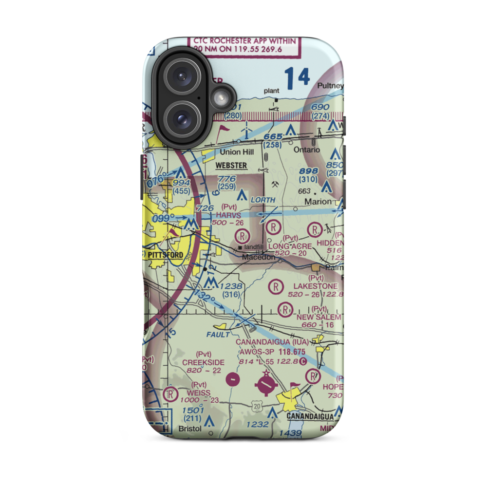 Harvs Airport (4NK5) VFR Sectional  Tough iPhone Case iPhone 16 Plus model shown