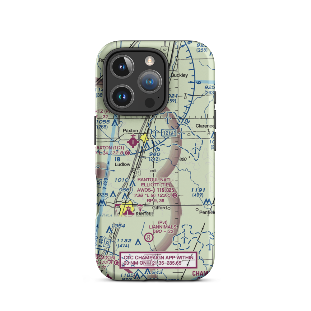 Hasselbring Airport (52IL) VFR Sectional  Tough iPhone Case iPhone 16 Pro model shown
