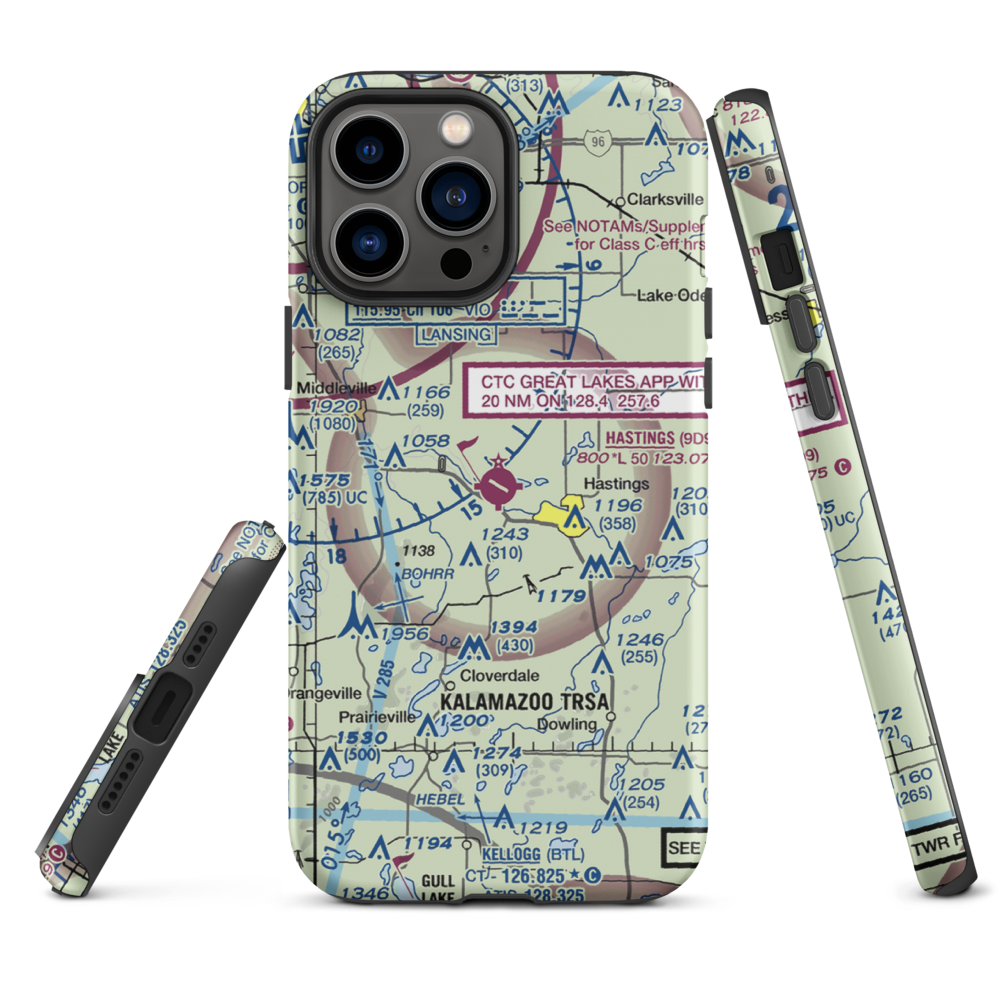 Hastings Airport (9D9) VFR Sectional  Tough iPhone Case iPhone 13 Pro Max model shown