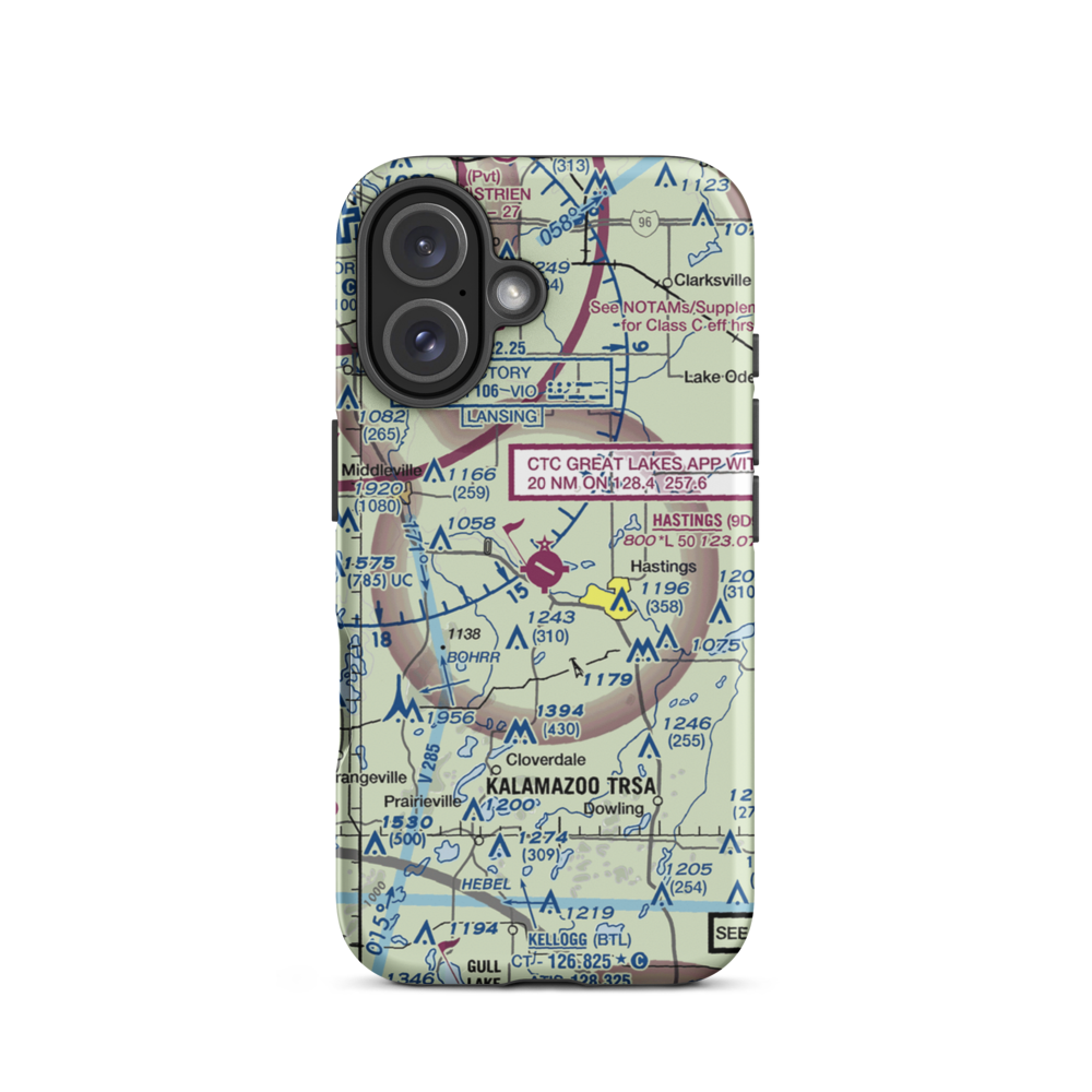 Hastings Airport (9D9) VFR Sectional  Tough iPhone Case iPhone 16 model shown