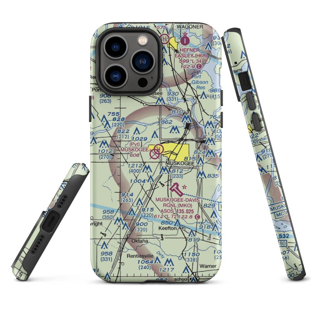 Hatbox Field (HAX) VFR Sectional  Tough iPhone Case iPhone 13 Pro Max model shown