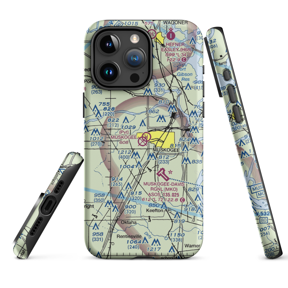 Hatbox Field (HAX) VFR Sectional  Tough iPhone Case iPhone 15 Pro Max model shown
