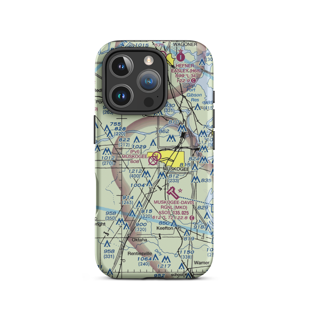Hatbox Field (HAX) VFR Sectional  Tough iPhone Case iPhone 16 Pro model shown