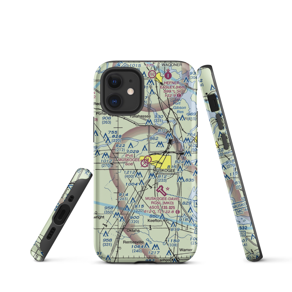 Hatbox Field (HAX) VFR Sectional  Tough iPhone Case iPhone 12 mini model shown