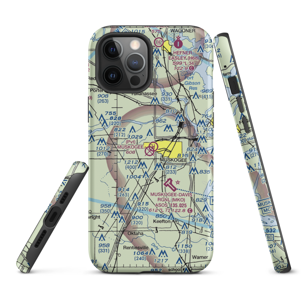 Hatbox Field (HAX) VFR Sectional  Tough iPhone Case iPhone 12 Pro Max model shown