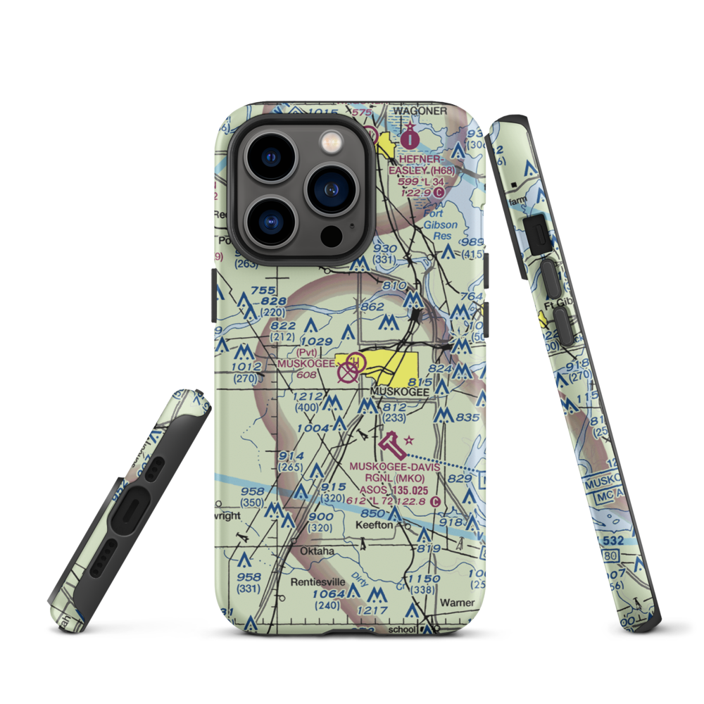 Hatbox Field (HAX) VFR Sectional  Tough iPhone Case iPhone 13 Pro model shown